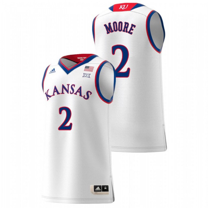 Kansas Jayhawks College Basketball White Charlie Moore Replica Jersey For Men