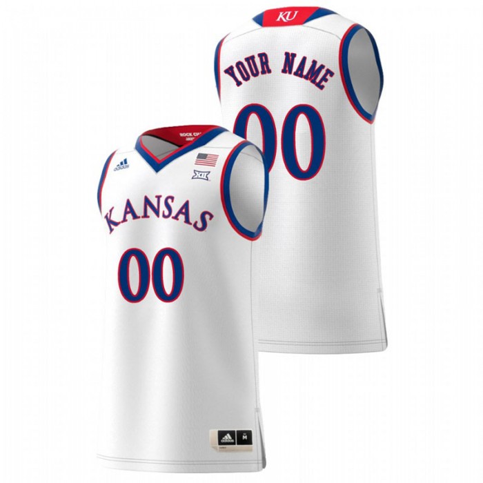 Kansas Jayhawks College Basketball White Custom Replica Jersey For Men
