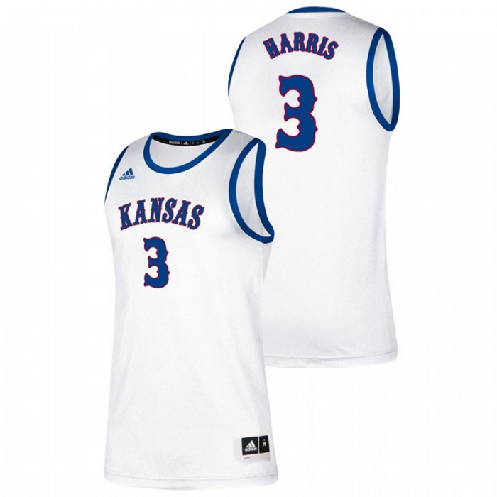 Kansas Jayhawks Classic Dajuan Harris College Basketball Jersey White For Men