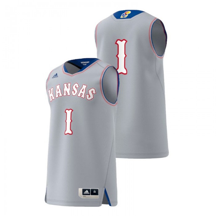 Kansas Jayhawks Adidas Replica Gray College Basketball Swingman Jersey