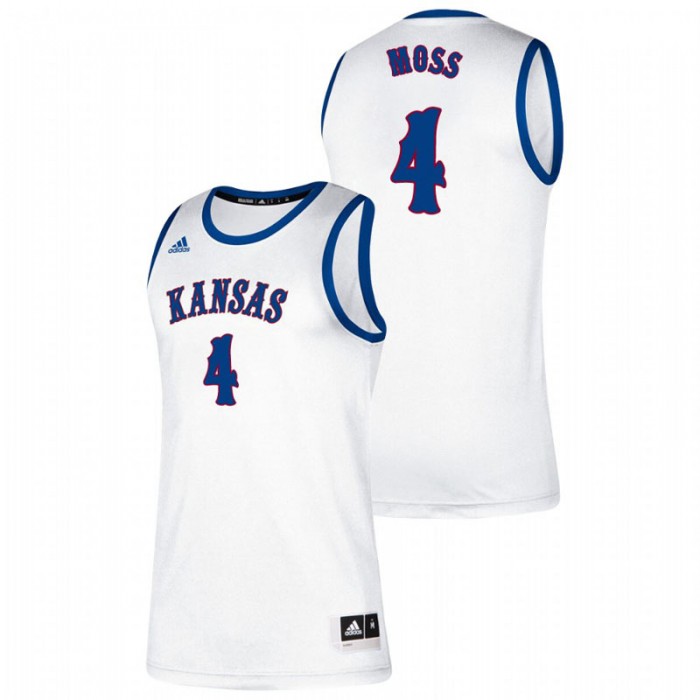 Kansas Jayhawks Classic Isaiah Moss College Basketball Jersey White For Men