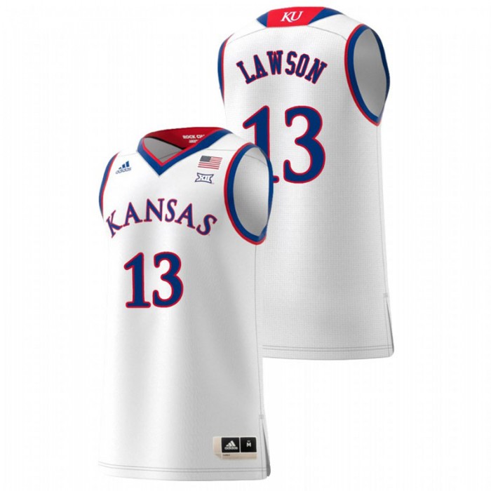 Kansas Jayhawks College Basketball White K.J. Lawson Replica Jersey For Men