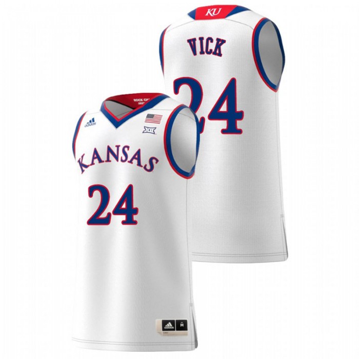 Kansas Jayhawks College Basketball White Lagerald Vick Replica Jersey For Men