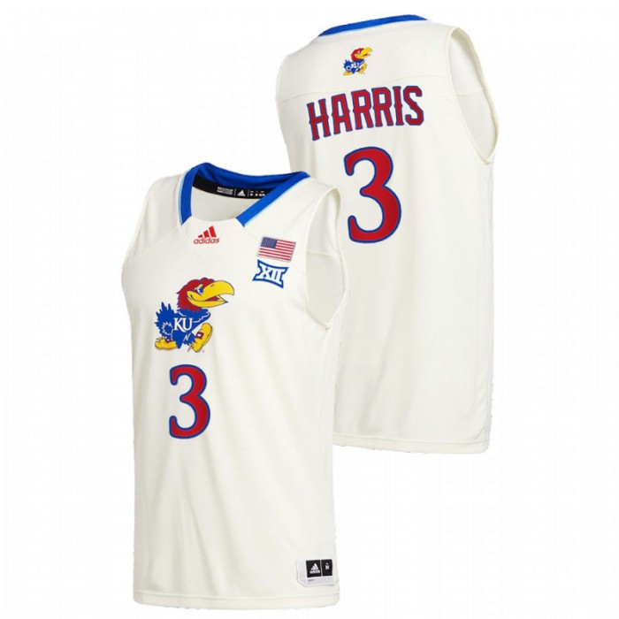 Kansas Jayhawks College Basketball Dajuan Harris New Season Jersey Cream Men