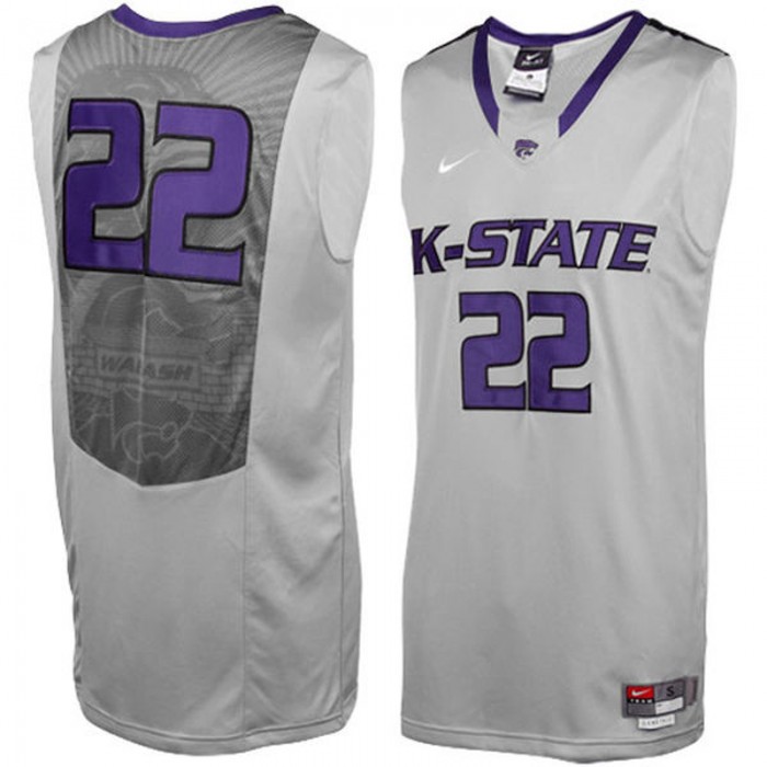 Kansas State Wildcats #22 Gray Basketball For Men Jersey