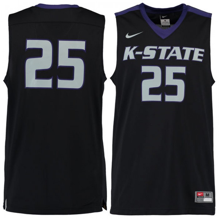 Kansas State Wildcats #25 Black Basketball For Men Jersey