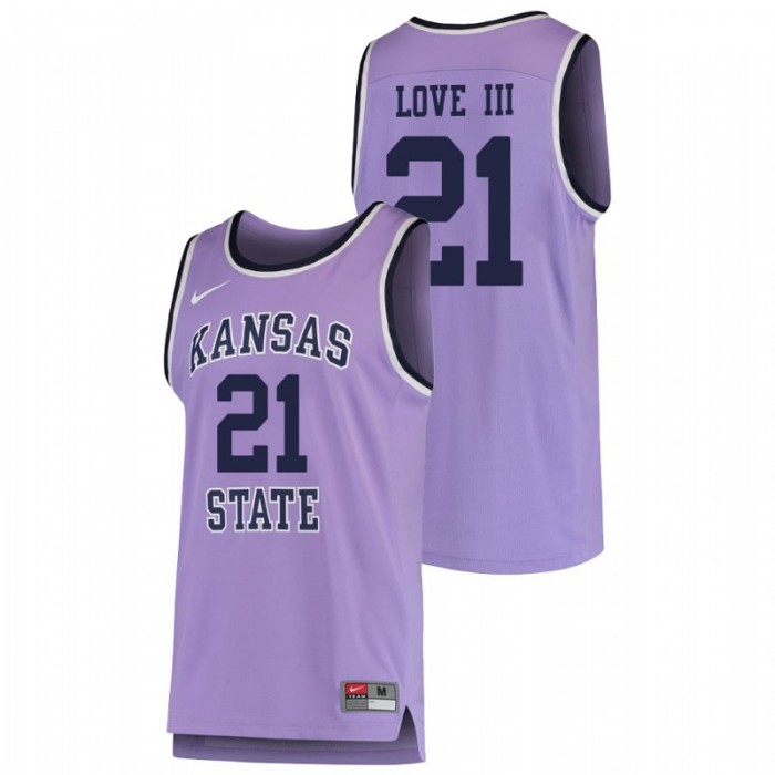 Men's Kansas State Wildcats College Basketball Purple James Love III Replica Jersey