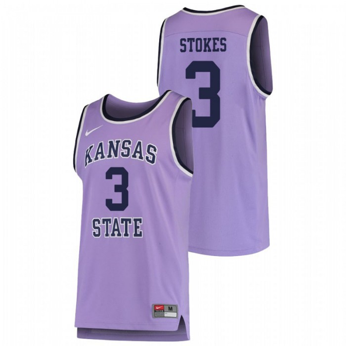 Men's Kansas State Wildcats College Basketball Purple Kamau Stokes Replica Jersey