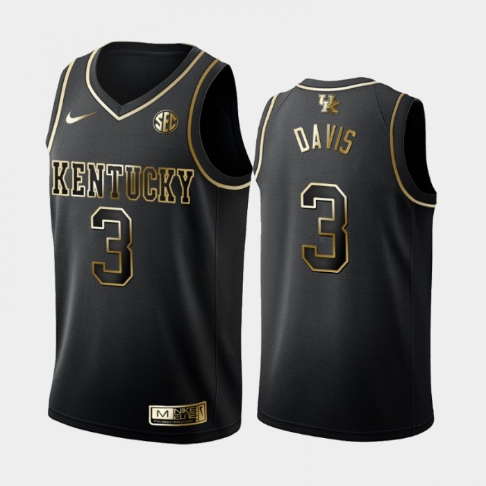Anthony Davis #3 Kentucky Wildcats Black 2019-20 Golden Edition Limited Jersey-College Basketball