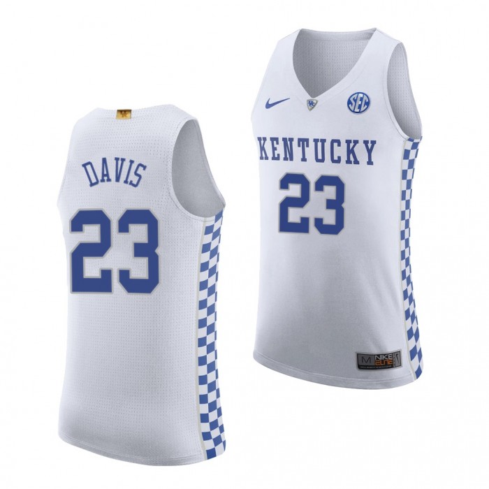 Kentucky Wildcats Anthony Davis White #23 Authentic Jersey College Basketball