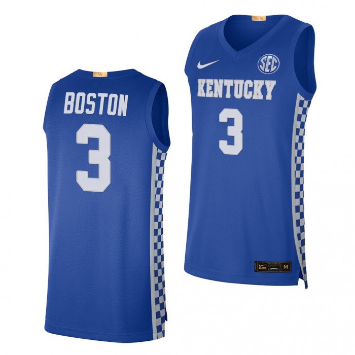 Kentucky Wildcats Brandon Boston Jr. #3 Royal Authentic Jersey Elite Basketball