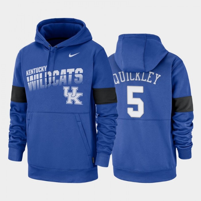 Immanuel Quickley Kentucky Wildcats Royal 2019 Sideline Therma-FIT Pullover Hoodie