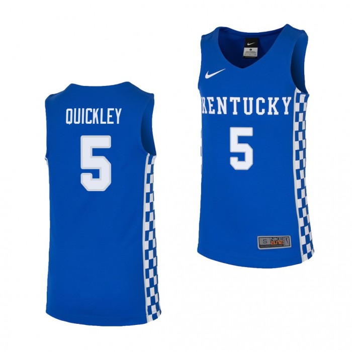 Kentucky Wildcats Immanuel Quickley #5 Jersey Royal Replica College Basketball Jersey-Youth