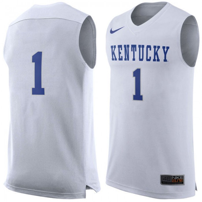 Kentucky Wildcats #1 White Basketball For Men Jersey