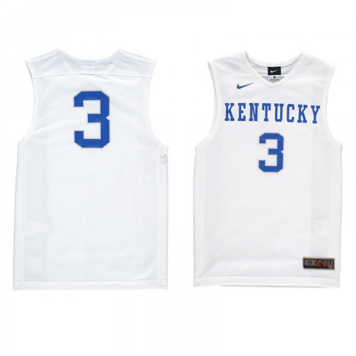 Kentucky Wildcats #3 White Basketball Youth Jersey