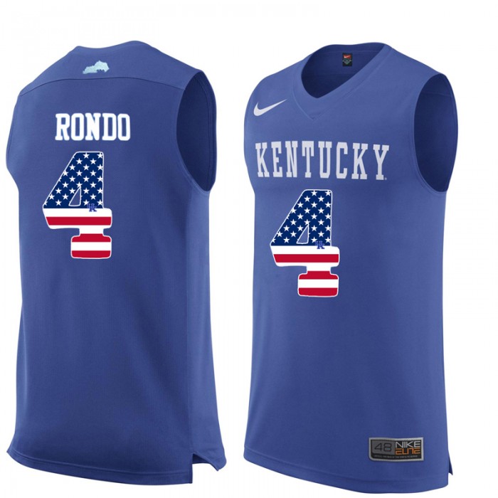 Male Rajon Rondo Kentucky Wildcats Royal Blue College Basketball US Flag Jersey