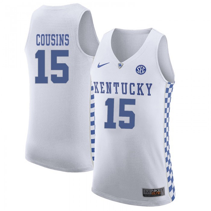 Male Kentucky Wildcats DeMarcus Cousins White NCAA Basketball Jersey