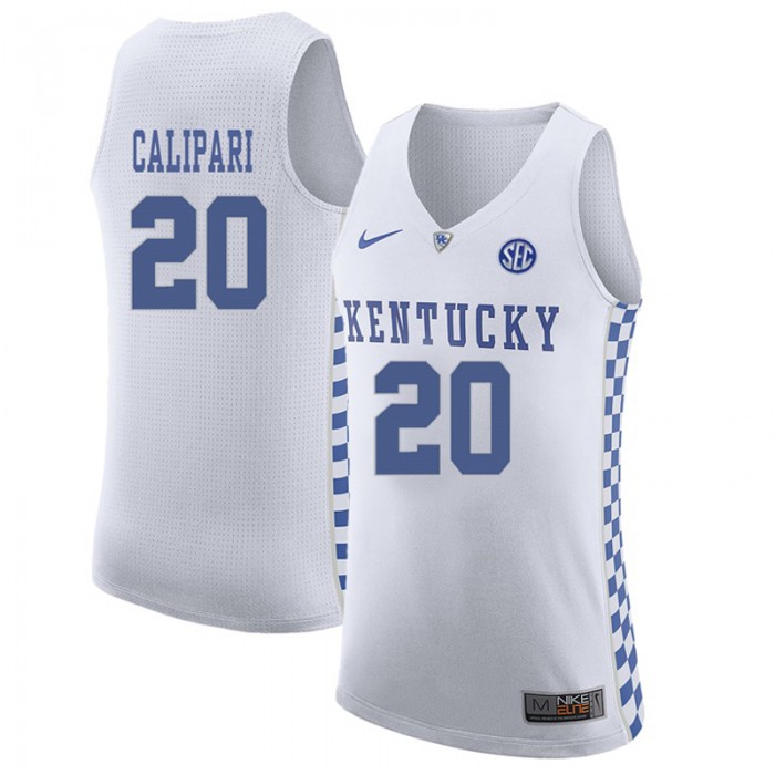 Male Kentucky Wildcats Brad Calipari White NCAA Basketball Jersey