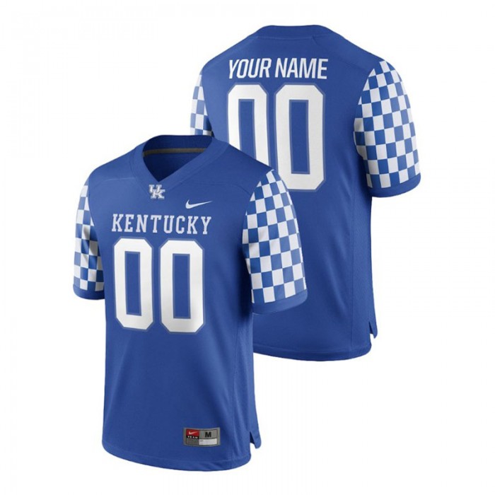 Custom For Men Kentucky Wildcats Royal College Football 2018 Game Jersey