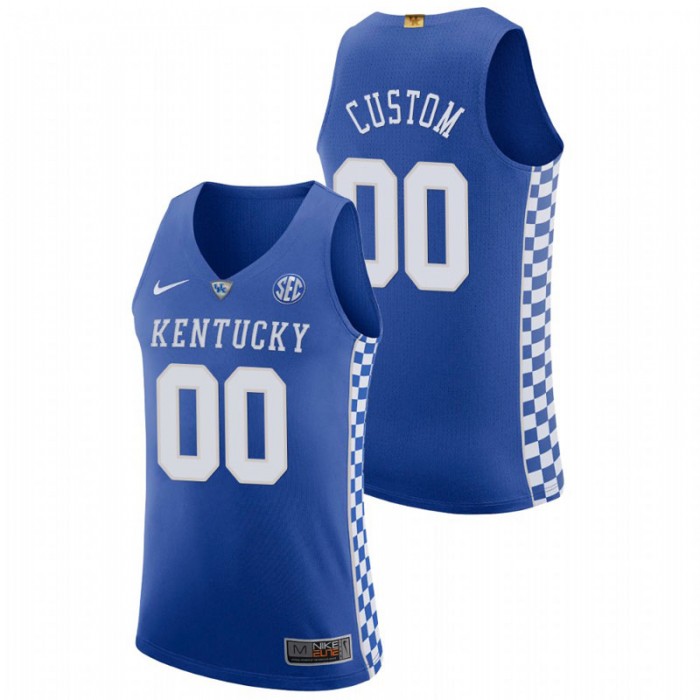 Kentucky Wildcats Authentic Custom College Basketball Jersey Royal For Men