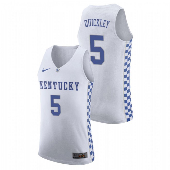 Kentucky Wildcats College Basketball Immanuel Quickley Road Jersey White For Men