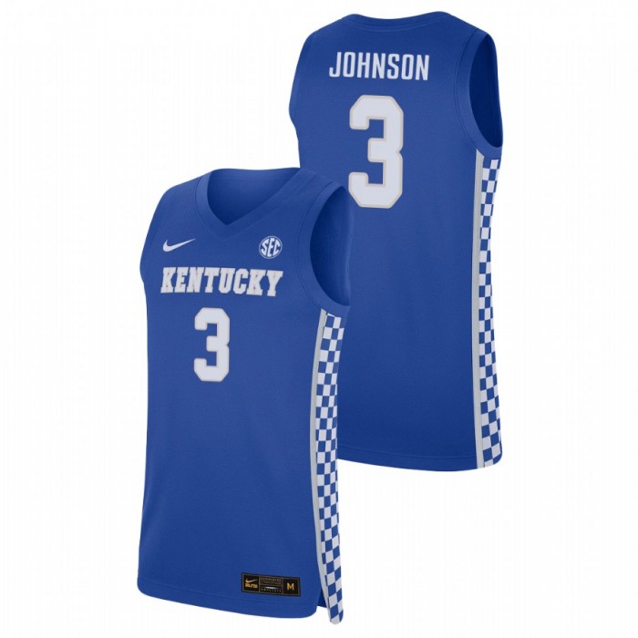 Kentucky Wildcats College Basketball Keldon Johnson Jersey Royal For Men