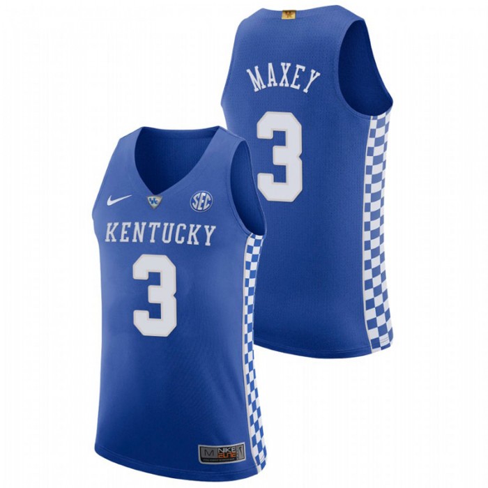 Kentucky Wildcats Authentic Tyrese Maxey College Basketball Jersey Royal For Men