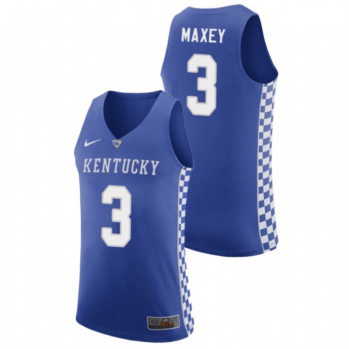 Kentucky Wildcats College Basketball Royal Tyrese Maxey Replica Jersey For Men