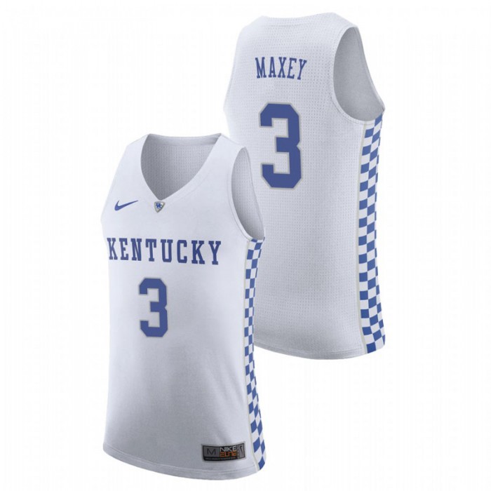 Kentucky Wildcats College Basketball White Tyrese Maxey Replica Jersey For Men