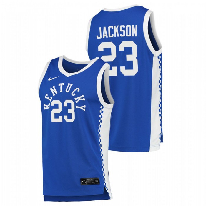 Kentucky Wildcats College Basketball Isaiah Jackson Jersey Blue Men