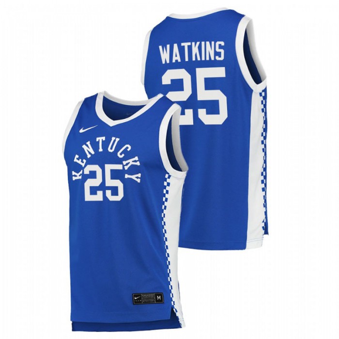 Kentucky Wildcats College Basketball Kareem Watkins Jersey Blue Men