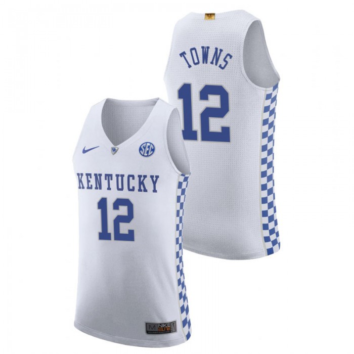 Kentucky Wildcats Karl-Anthony Towns Jersey White College Basketball Authentic Men