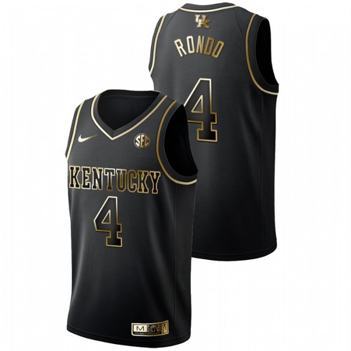 Kentucky Wildcats Rajon Rondo Jersey Black Golden Edition Men