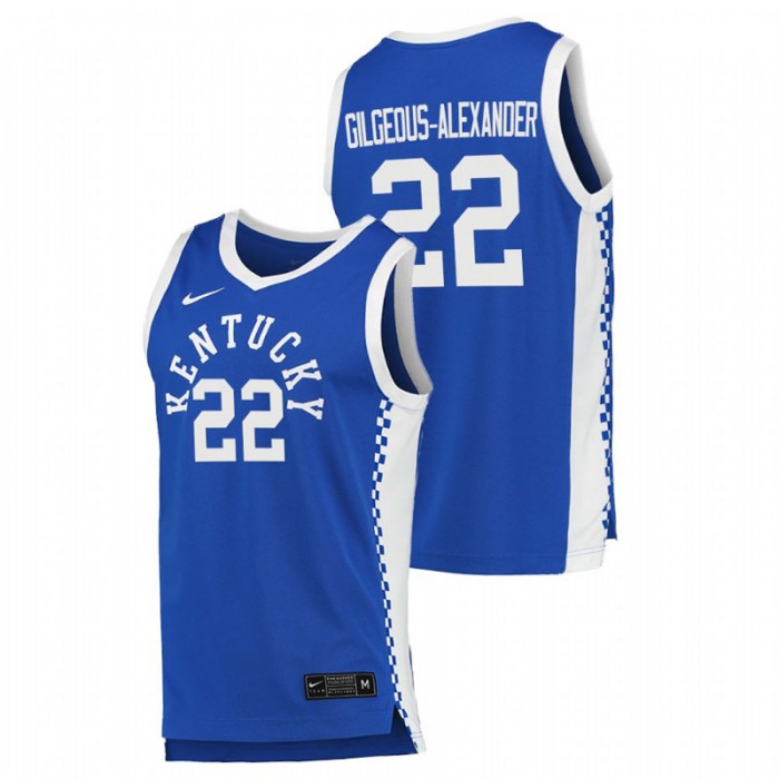 Kentucky Wildcats College Basketball Shai Gilgeous-Alexander Jersey Blue Men