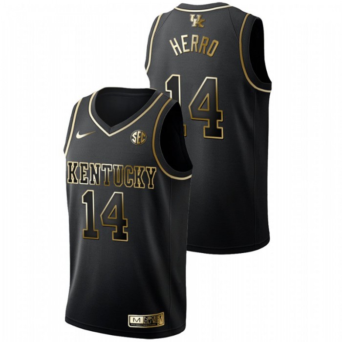Kentucky Wildcats Tyler Herro Jersey Limited Black Golden Edition Men