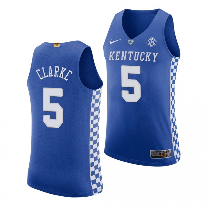 Kentucky Wildcats Terrence Clarke RIP NCAA Star Replica #5 Jersey-Royal
