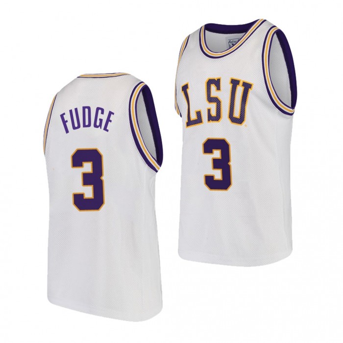 LSU Tigers Alex Fudge College Basketball Uniform White #3 Jersey 2022