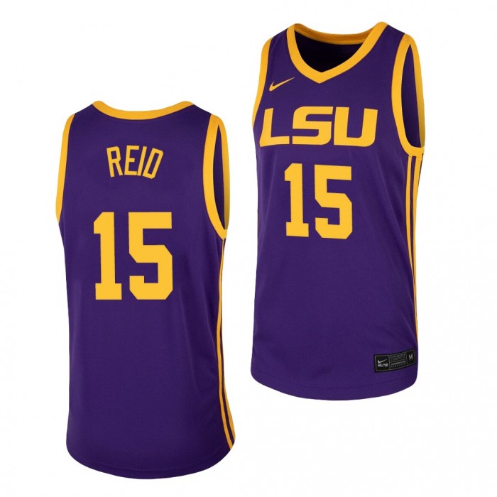 Efton Reid #15 LSU Tigers College Basketball Jersey 2022 Purple