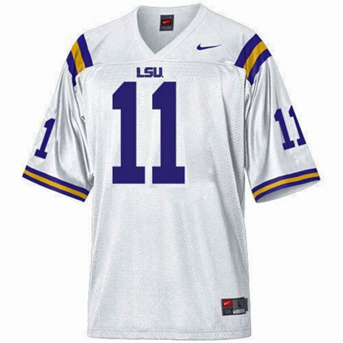 LSU Tigers #11 Spencer Ware White Football For Men Jersey
