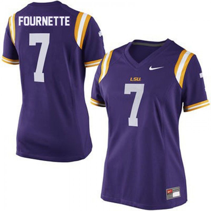 LSU Tigers #7 Leonard Fournette Purple Football Women's Jersey
