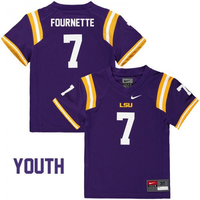 LSU Tigers #7 Leonard Fournette Purple Football Youth Jersey