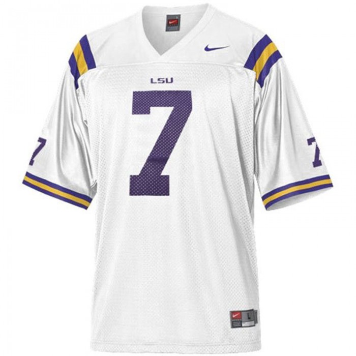 LSU Tigers #7 Patrick Peterson White Football For Men Jersey