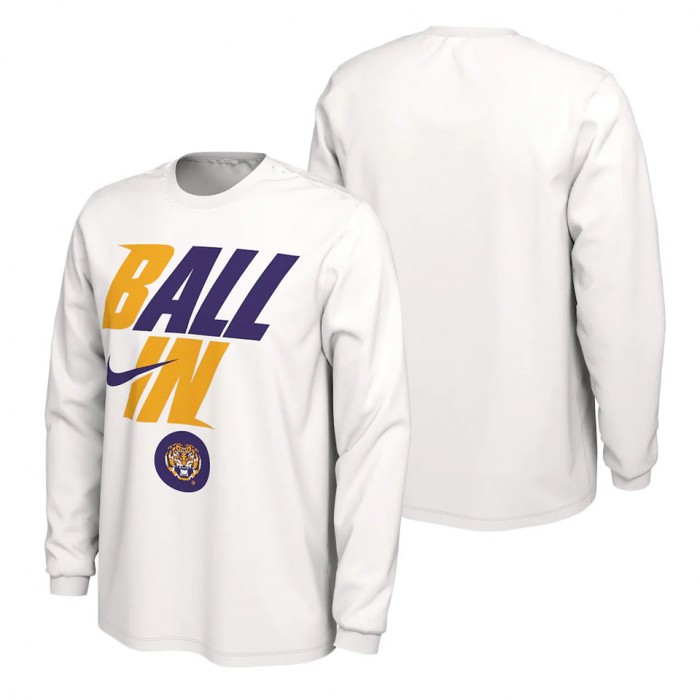 LSU Tigers Nike Ball In Bench Long Sleeve T-Shirt White