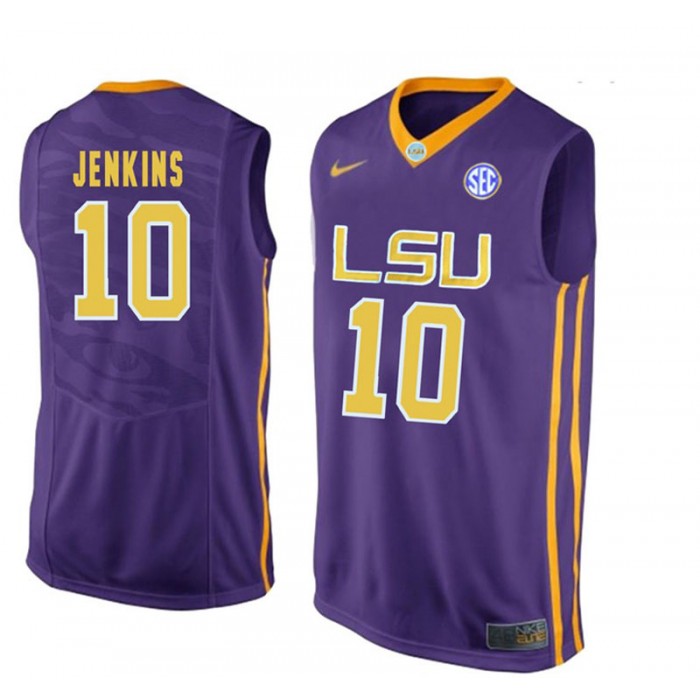 LSU Tigers #10 Branden Jenkins Purple College Basketball Jersey