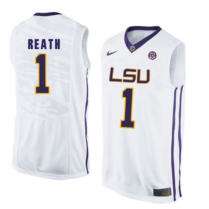 LSU Tigers #1 Duop Reath White College Basketball Jersey