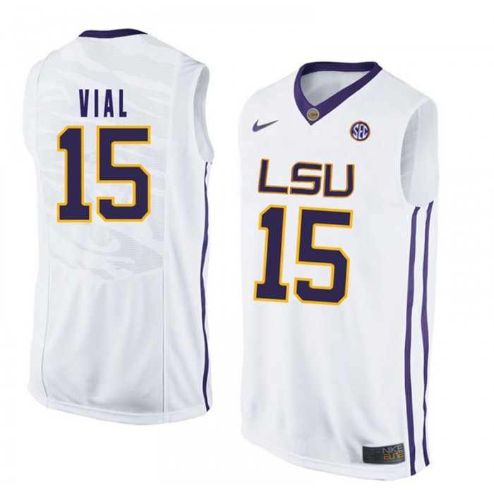 LSU Tigers #15 Reed Vial White College Basketball Jersey