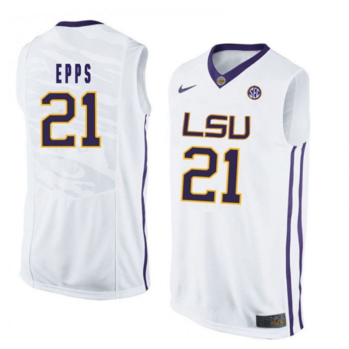 LSU Tigers #21 Aaron Epps White College Basketball Jersey