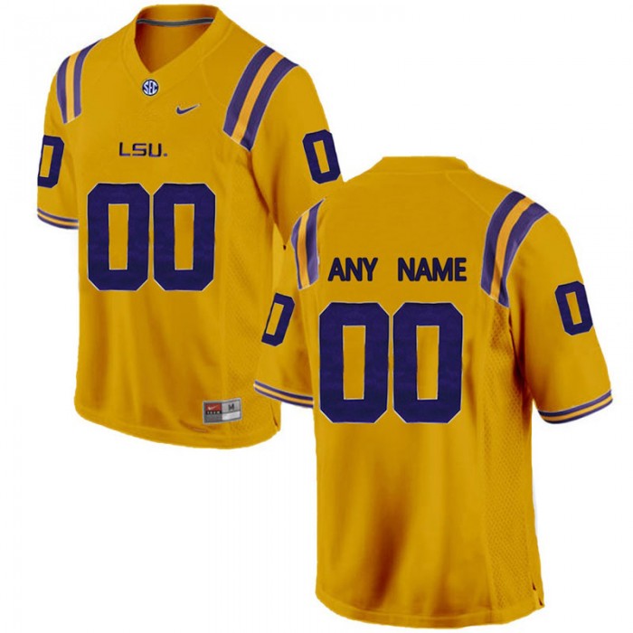 Male LSU Tigers #00 Gold College Limited Football Customized Jersey
