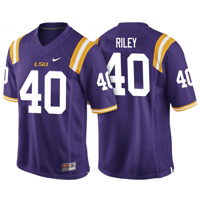 Male Duke Riley LSU Tigers Purple College Footbal Alumni NFL Player Jersey