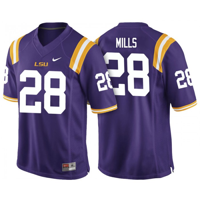 Male Jalen Mills LSU Tigers Purple College Footbal Alumni NFL Player Jersey